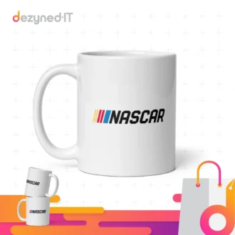 Nascar White Glossy Mug