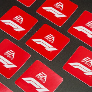 EA F1 premium vinyl sticker in square shape